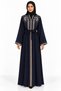 Abaya with Shoulder Embroidery and Belt |   Shoulder Embroidered Abaya with Belt