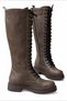 Bohen Mink Lace-Up Flat Sole Long Boots - 2
