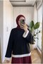 Women's Romantic Scallop Lace Detailed Long Sleeve Body 60 cm - 3