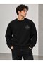 Men's Regular Fit 3 Thread Printed Sweatshirt with Back Detail - 3