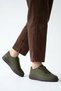 Bomles Pleated Elastic Tied Sole Stitched Genuine Leather Orthopedic Women's Shoes Khaki Nubuck - 5