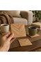 Defne Oak Collection Handmade Oak Wood Veneer Coasters Set of 4 - 3