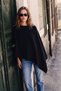 Women's Premium Soft Textured Asymmetrical Cut Poncho Black 27W5011 - 4