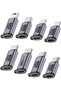 مجموعة محولات USB من 8 قطع، محولات USB لأجهزة متعددة، متوافقة مع Micro/Mini USB، Lightning، Type C، أي واجهة للهواتف المحمولة والأجهزة اللوحية وأجهزة الكمبيوتر المكتبية