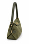 Khaki Women's Gold-Locking Genuine Suede Shoulder Bag. - 4