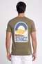 Men Crew Neck Short Sleeve Brand Logo T-Shirt, Olive - 4