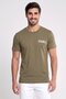Men Crew Neck Short Sleeve Brand Logo T-Shirt, Olive