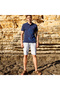 Marine Navy Blue Men's Polo Collar T-Shirt - 7