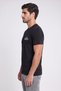Men Crew Neck Short Sleeve Brand Logo T-Shirt, Black - 3