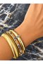 Thick 3-Piece Leopard/White Stone Bracelet/Bangle - 2