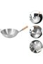 woobles Wok Pan Stainless Steel Stir Fry Pans Wok Frying Wok Pan Induction Stove Wok with Wood - 2