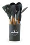 Silkja Kitchen Utensils Set – 12-Piece Silicone Cooking Utensils Set with Holder – Heat-Resistant