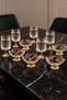 12-Piece Glass Lotus Flower Patterned Presentation Turkish Delight Bowl and Coffee Side Water Glass with Gold Feet - Coffee Side Snack and Candy Bowl, Goblet Serving Set