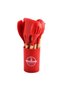 O2. Red 12-Piece Silicone Kitchen Utensil Set with Wooden Handles & Holder – Heat Resistant Cooking - 2