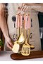 DUNISO 7 Pieces of Cooking utensil set, stainless steel kitchen supplies set, with storage rack and - 3