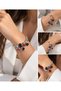 Women's Silver Color Charm Bracelet – Stylish Bracelet with Red Lipstick, Bag, Key, and Figures - 2