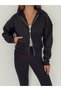 Women's Glittery Zippered Sweatshirt - 2
