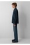 Men's Navy Blue Double Pocket Shirt Indigo Jean Shirt - 4