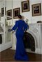 Bicycle-Style Dress with Sleeves, Evening Gown Collar, Fishtail, Long Cut · Color: Cobalt · Size: M BX - 2