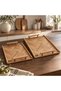 Laurel Oak Handmade Oak Wood Veneer 2-Piece Serving Tray Set