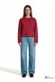Women's Burgundy Long Sleeve Basic T-Shirt Rio Red Sweatshirt - 2