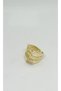 Milano Three Row Gold Ring with Stone Detail - 2