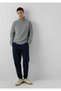 Men's Black Knitted Pants Night Navy Blue Sweatpants - 2