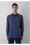 Men's Navy Blue Long Sleeve Shirt Navy Melange Shirt - 3