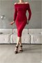 Stretchy Sandy Midi Strapless Evening Dress · Color: Blue · Size: L BX - 5