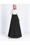 Chain Detailed Pleated Maxi Skirt