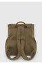 Women's Brown Backpack Dark Oil Green Bag - 3
