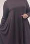 28016 Plus Size Mevlana Combed Cotton Tunic - Brown - 2