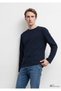 Men's Navy Blue Crew Neck Sweatshirt Night Navy Blue Sweatshirt