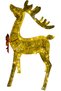 Christmas Ornament, Deer, Gold - Metal, Illuminated, Red Bow 80*25*160 cm - 3