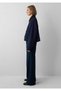 Women's Navy Blue Denim Look Woven Jacket Mid Indigo Jacket - 4