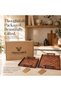 Nevra Handmade Mahogany Wood Veneer 2-Piece Serving Tray Set - 7