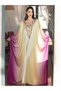 Beige Ombre Gold-Embroidered V-Neck Gown - 7