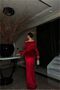 Velvet Fabric Evening Dress Double Breasted Collar Dress Maxi · Color: Saks · Size: m Bsk2026 - 2