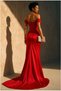 Satin Dress Maxi Evening Gown Collar Boat Neck Fabric · Color: Emerald · Size: L Bsk2026 - 2