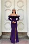 Stretchy Fabric Evening Dress Strapless Satin Dress with Slit · Color: Purple · Size: L Bsk2026 - 4