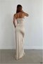 Satin Slit Dress Evening Gown V-Neck Strap Fabric · Color: Mint · Size: L Bsk2026 - 3