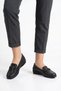 Sirius genuine leather women's ballet flats with front buckle - black - 5