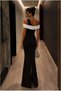 Women's Elegant Evening Dress with Boat Neck · Color: Black · Size: S BX - 4