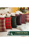 Christmas Throw Pillow Covers, 2PCS Red Green Tartan Snowflake Cushion Covers, Soft Linen Square Pillowcases, Decorative Pillow Covers for Sofa, Bed, Living Room, Christmas Home Decor - 2