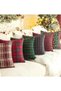 Christmas Throw Pillow Covers Set of 2 Christmas Pillowcase Scottish Tartan Cushion Case for Farmhouse Home Winter Holiday Plaid Decorative Pillowcases Red and Green 18 x 18Inches (Large Grid) - 5