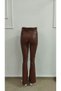Women's High-Waisted Wide-Leg Leather Trousers - 4
