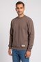 Men Crew Neck Brand Logo Long Sleeve Sweatshirt, Taupe