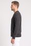 Men V Neck Long Sleeve Knitted Sweater, Dark Grey - 3