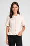 Women Crew Neck Cap Sleeve Knitted Cardigans, Cream