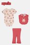 Toddlers Girl 4 Pcs Allover Print Bodysuit And Pants Set, Multicolor - 2